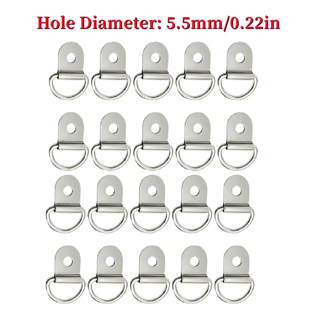 20PCS/10PCS D Shape Tie Down Anchor Rings Iron Stainless Steel Cargo Tie Down Ring for Car Truck Trailers RV Boats