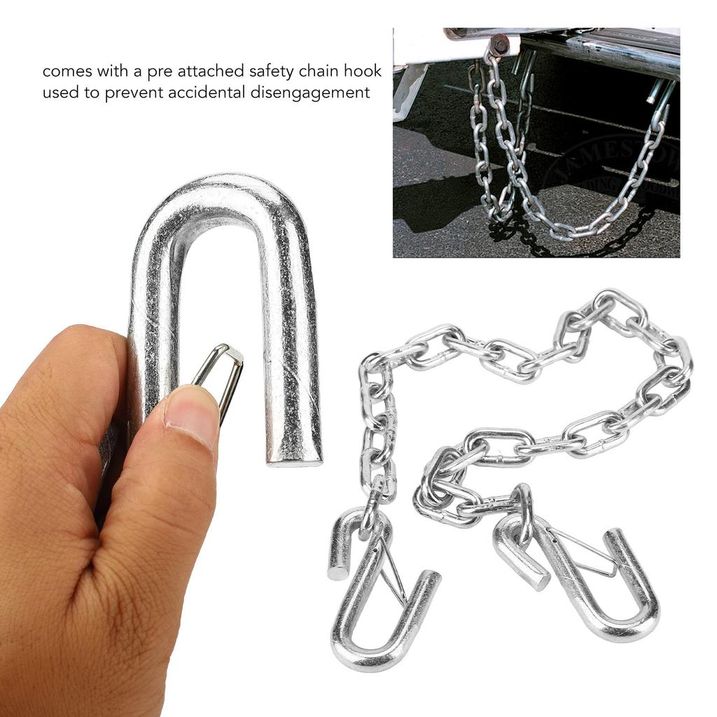 Trailer Safety Chain, Trailer Safety Chain, 3500 lb Tow Wire Rope with Double Spring Clip Hook for Trailer RV Boat