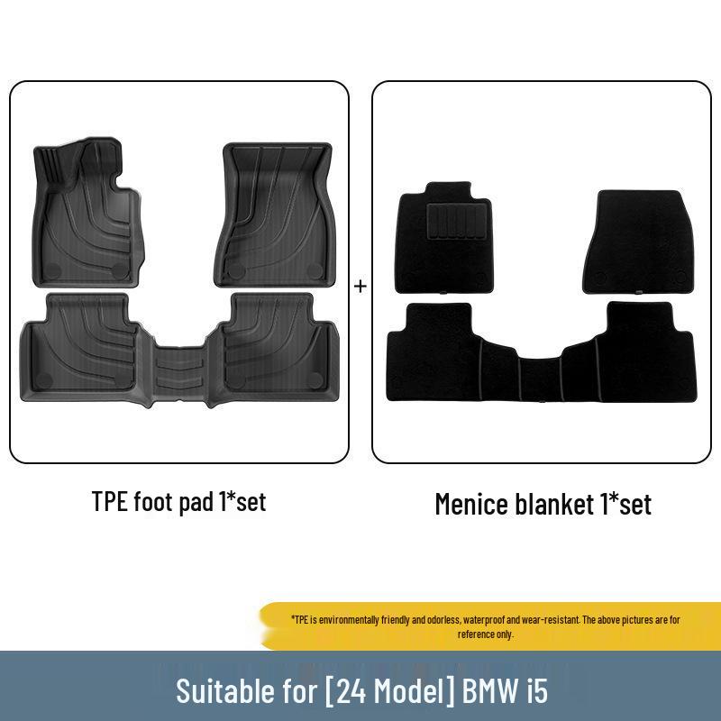 Eco-Friendly Waterproof TPE Floor Mats & Trunk Mat for 2024 BMW I5
