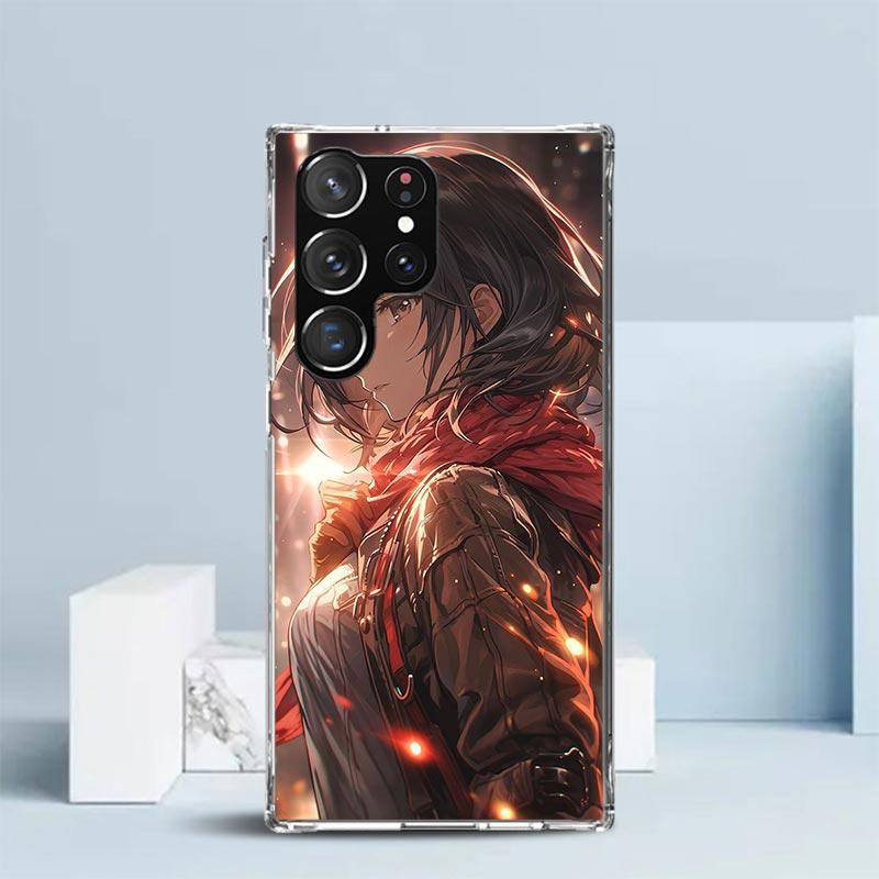 A-Attack on T-Titan Annie Mikasa Soft Cover for Samsung Galaxy S25 Edge S26 S24 S23 Ultra Phone Case S22 S21 Plus S20 FE Print P