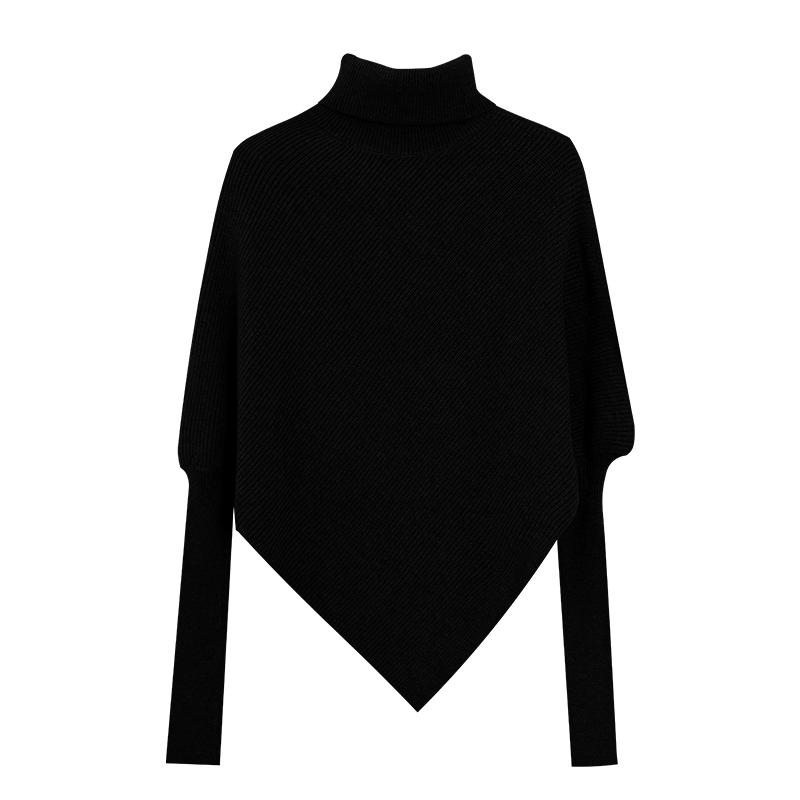 

DIMANAF 2025 Sweaters Autumn High-necked Bat sleeve Pullover Women Sweaters Knitting Loose Sweater One Size