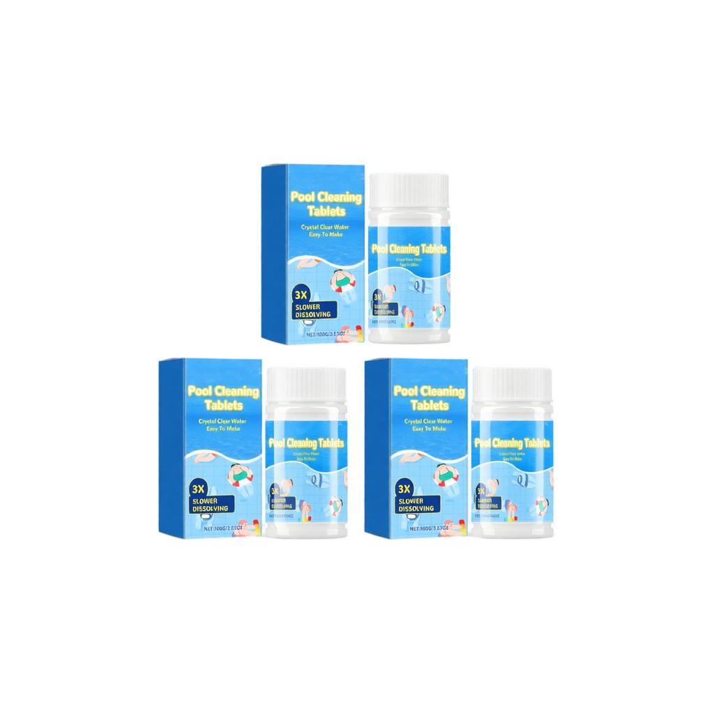 Pool Cleaning Tablets Slow Dissolving Chlorine Tablets for Crystal Clear Water Easy To Use for Swimming Pools and Spas