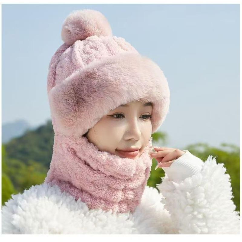 

Новая женская зимняя теплая шапка с защитой ушей, повязкой на голову и встроенным шейным щитком, универсальная ветрозащитная шапка с капюшоном для езды на велосипеде One size