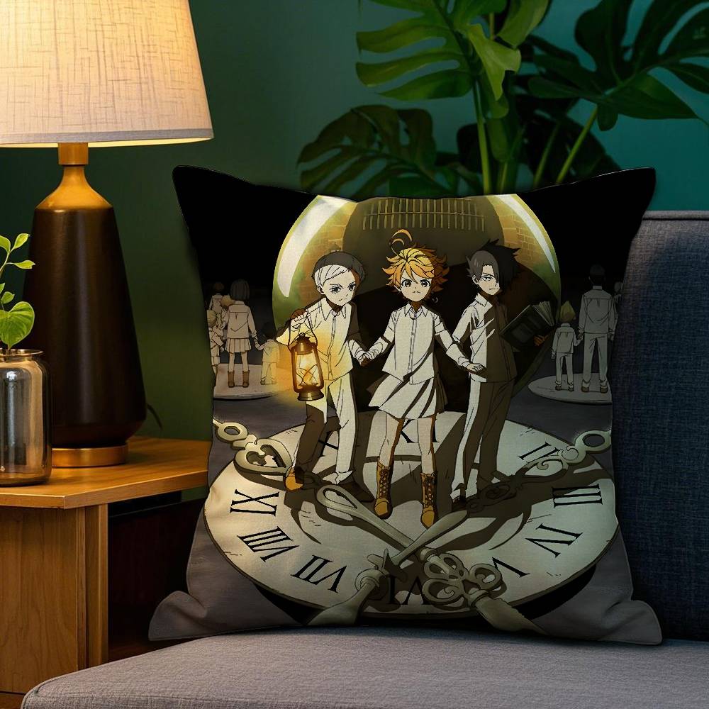The Promised N-Neverland Pillow Case Plush Linen Soft Double Sided Printed Design Throw Cushion Decorative Home