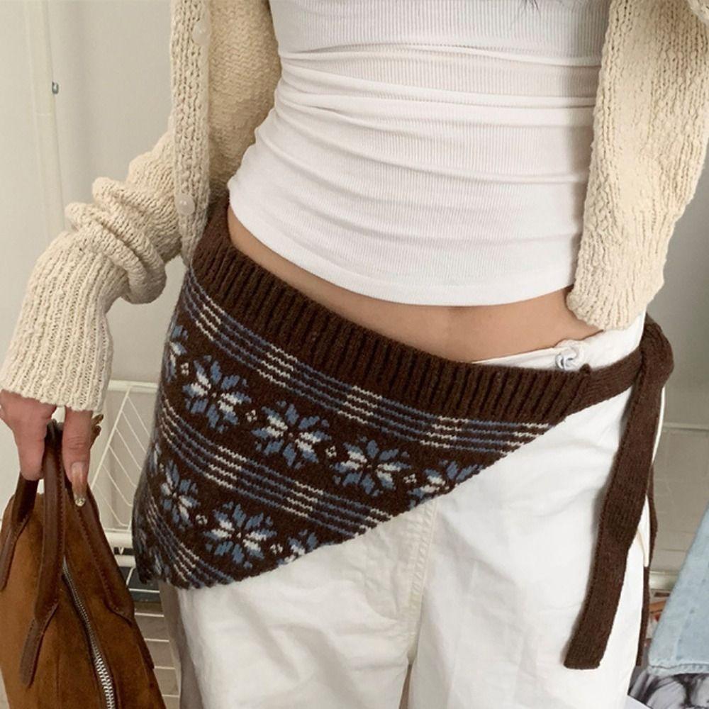 Bohemian Turban Ethnic Style Waist Band Warm Apron Wrap Elegant Hip Scarf  Autumn/winter
