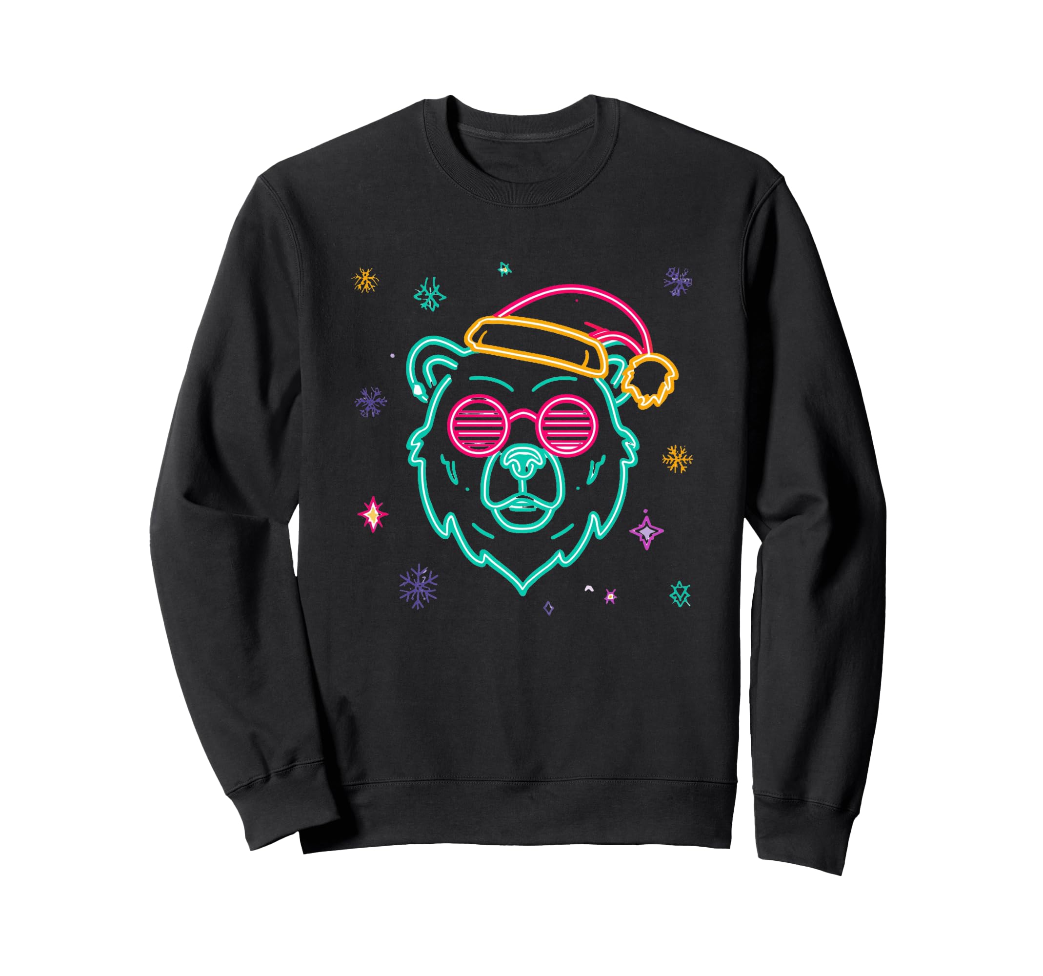 

Bear face, round glasses, winter character graphic, pink, cool sweatshirt