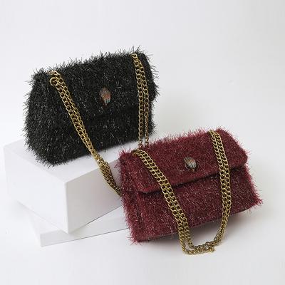 New Women's Tote Bag New Fashion Bright Hair Small Square Bag Designer Luxury Handbag