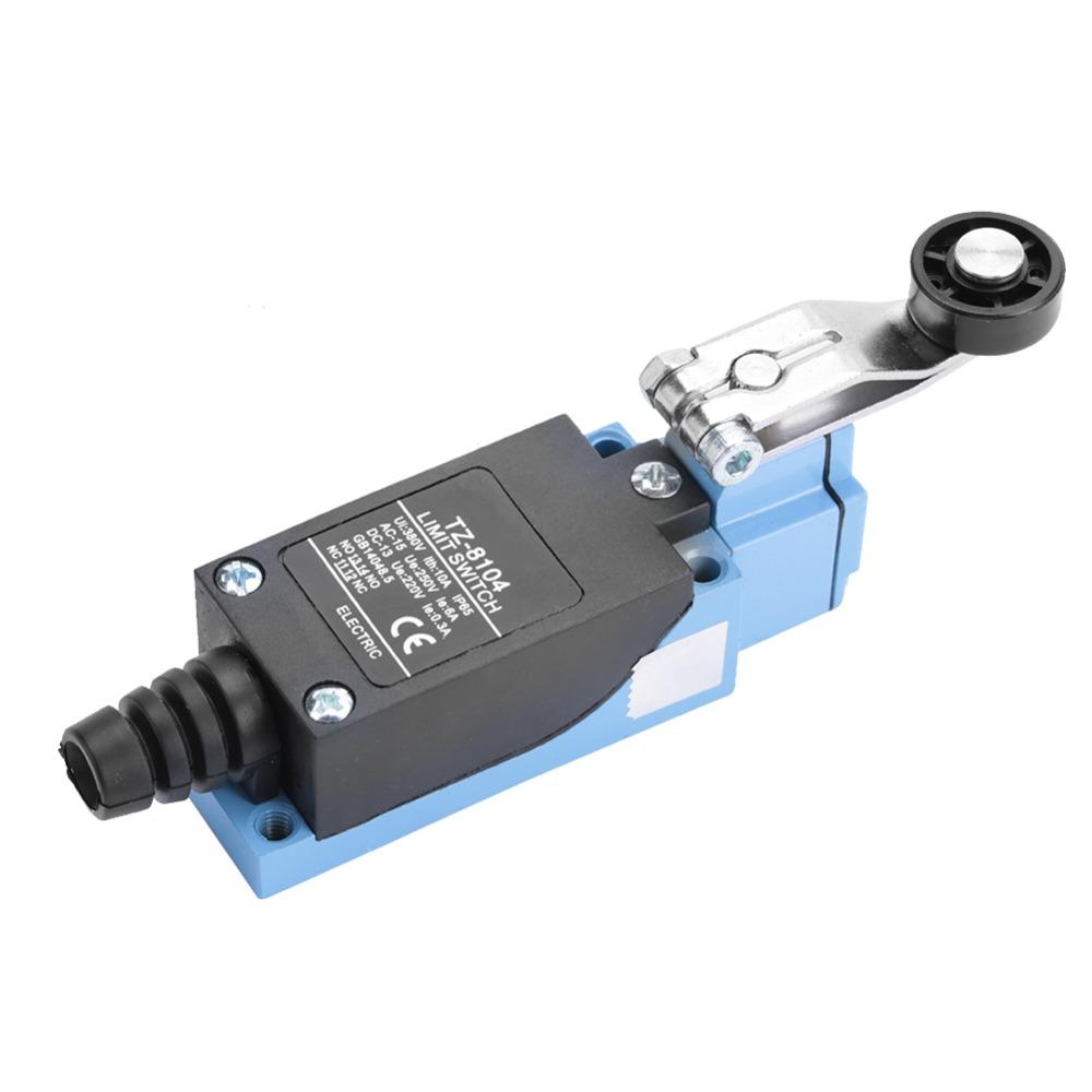 TZ-8104 Momentary Limit Switch 6A 250V 1NC+1NO Roller Lever Switch Roller Lever Arm with Screws Enclosed Actuator Automation