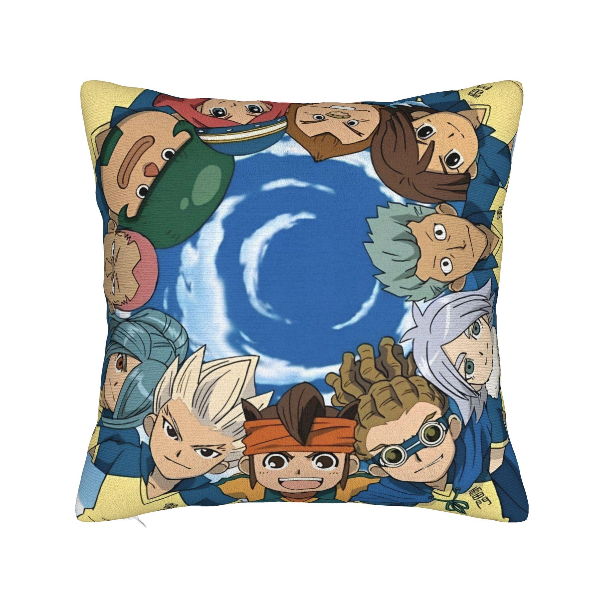 Print Inazuma Eleven Anime Game Pillowcase Polyester Cushion Cover Decorations RPG Football Throw Pillow Case Cover Living Room 12x12Inch