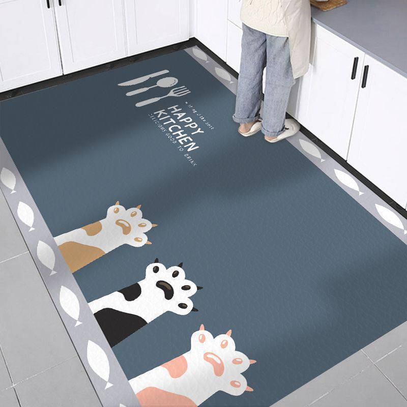 Diatom Mud Carpet, Kitchen Floor Mat, Oil Resistant and Dirt Resistant Foot Mat, Anti Slip Pad, Water Absorbing Rug Oil Absorbing, Fully Laid Carpet