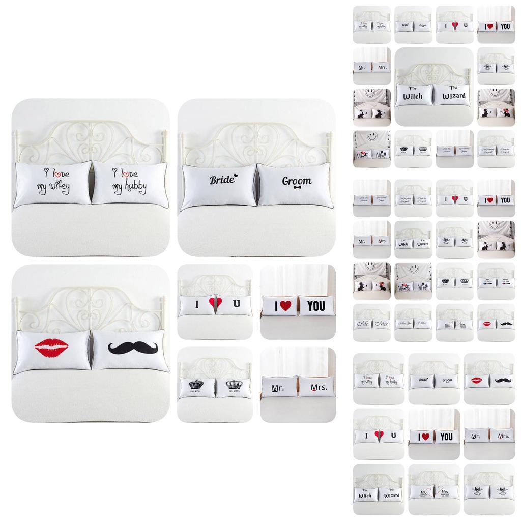 Couple 1 Pair Lovers Home Decor Pillow Case Sofa Waist Throw Cushion Cover
