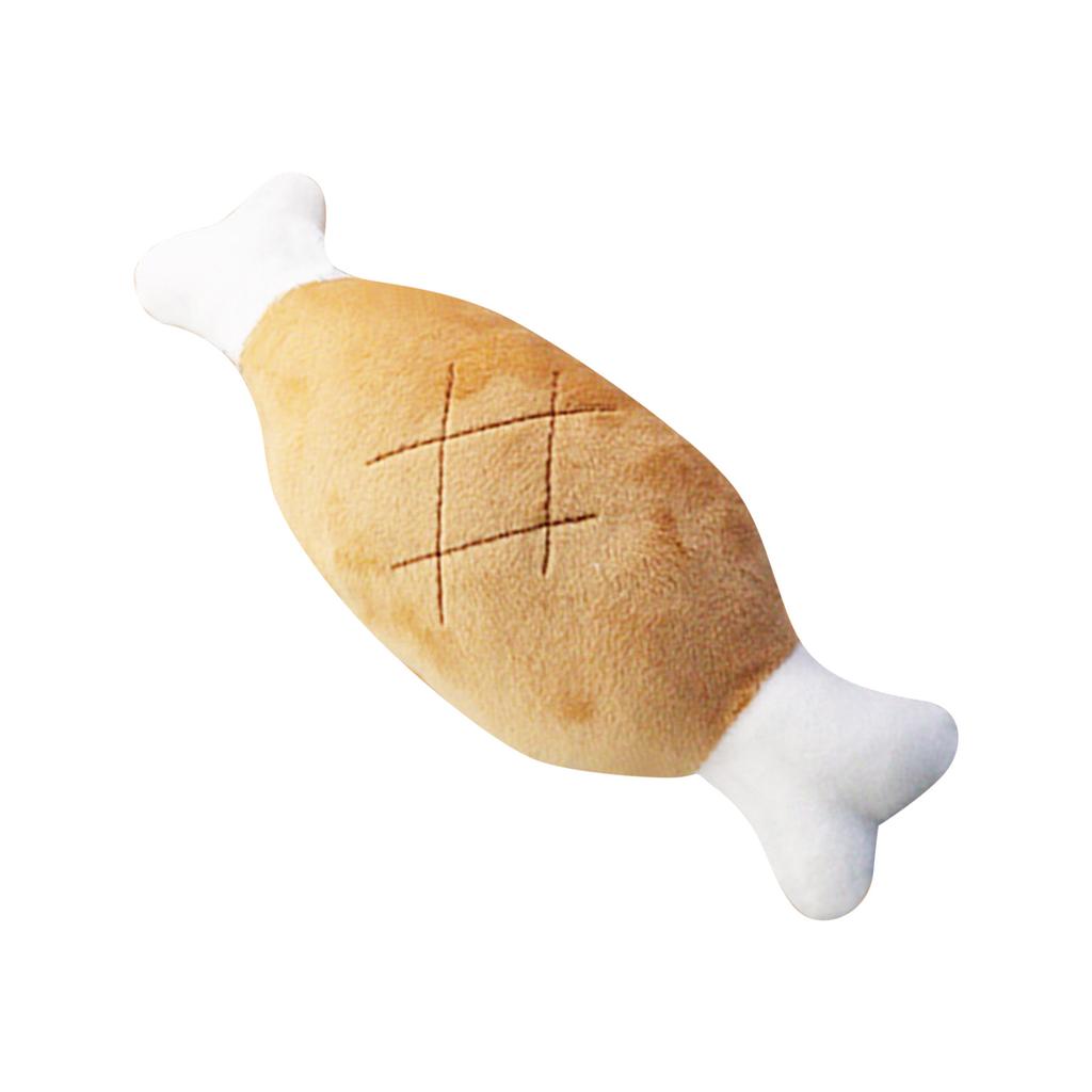 Plüschhund Quietschspielzeug Weich Bissfest Zähneknochenform Gefülltes Welpen Kauspielzeug