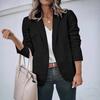 Plus Size Women S Solid Color Casual Long Sleeve Blazer Coat