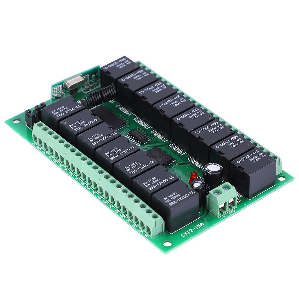 Kablosuz Uzaktan Kumanda Anahtar Verici DC12V 15 Kanal Röle Alıcı Kartı