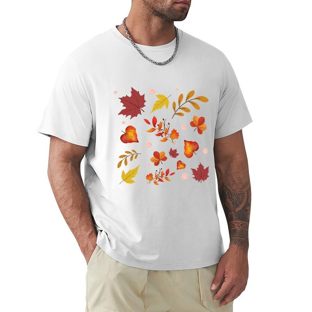 Autumn Leaves TShirt gifts for boyfriend oversized graphic tee vintage anime shirt mens designer t shirt