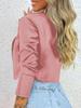 Women's Spring Autumn Chic Stand Collar Buttoned Blazer Short Jacket