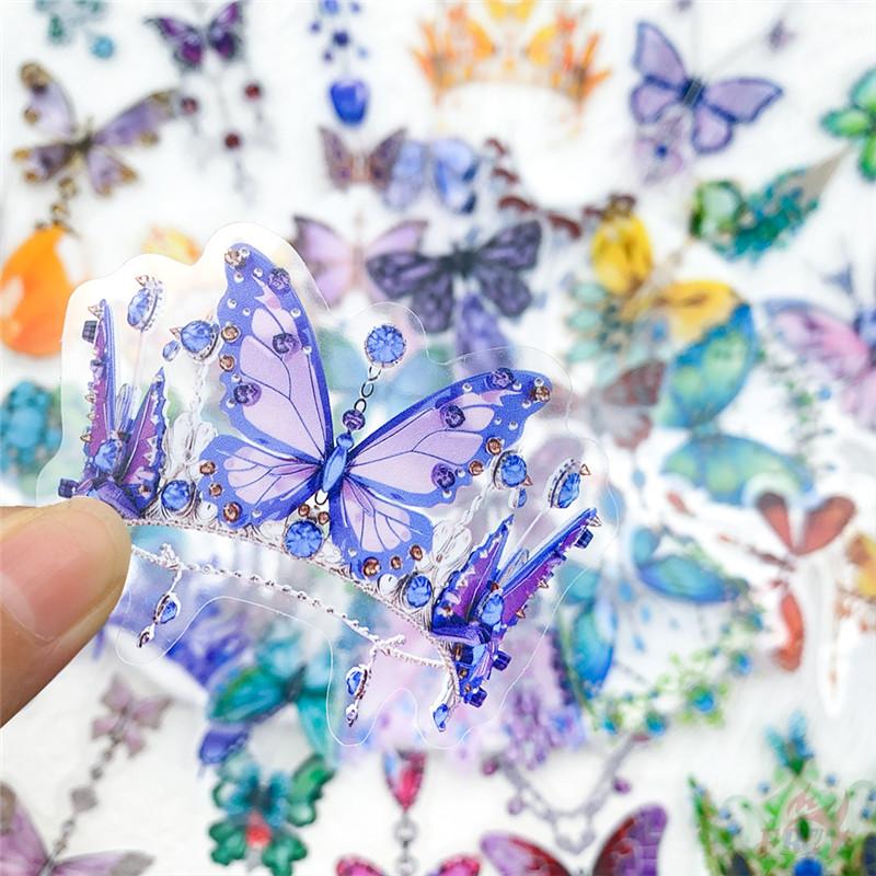 50Pcs/Set Butterfly Jewelry Series 01 PET Stickers Waterproof DIY Fashion Doodle Decals Stickers