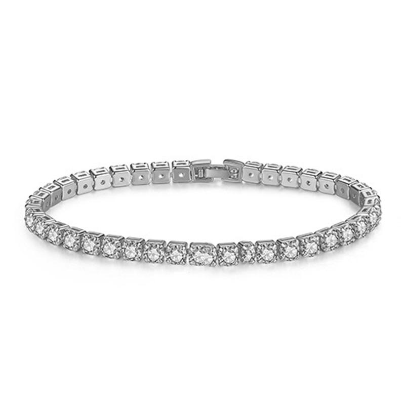 

2026 New Luxury Silver Color on Hand Princess Bracelet Bangle for Women Anniversary Gift Jewelry Wholesale S5787 3mm-16cm белый