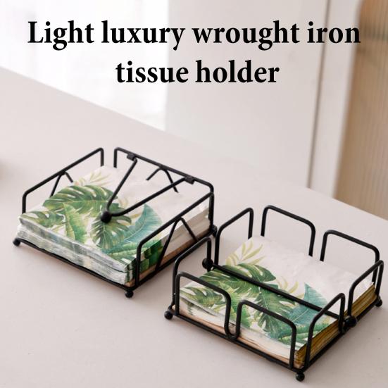 Napkin Holder for Table Flat Napkin Dispenser with Weighted Arm Square Cocktail Paper Holder for Kitchen Dining Room Restaurant Decor