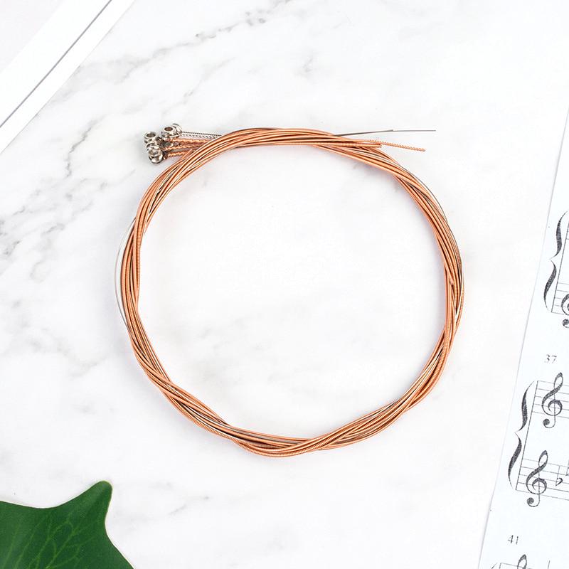 Folk Guitar 1-6 String Set, Brass And Red Copper Rust Resistant And Not Easily Broken, Independently Packaged String Accessories