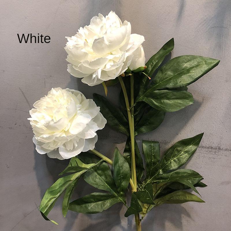 Трехглавый пион, имитация цветка, искусственный цветок, богатый цветок, украшение дома, свадебный реквизит белый