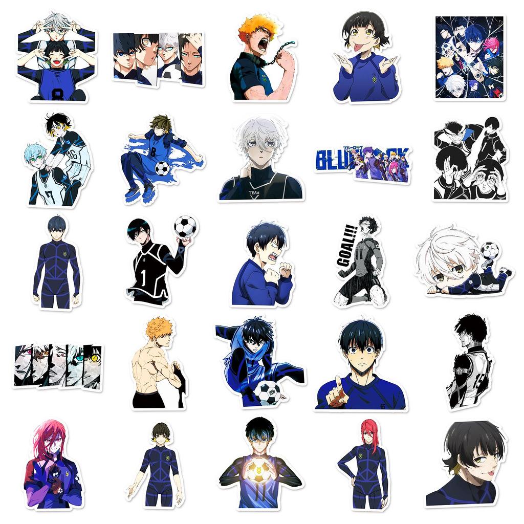 50 Japanische Anime Blue Lock Sticker - Wasserdicht, DIY Journal, Handyhülle Dekoration, Kleines Geschenk.