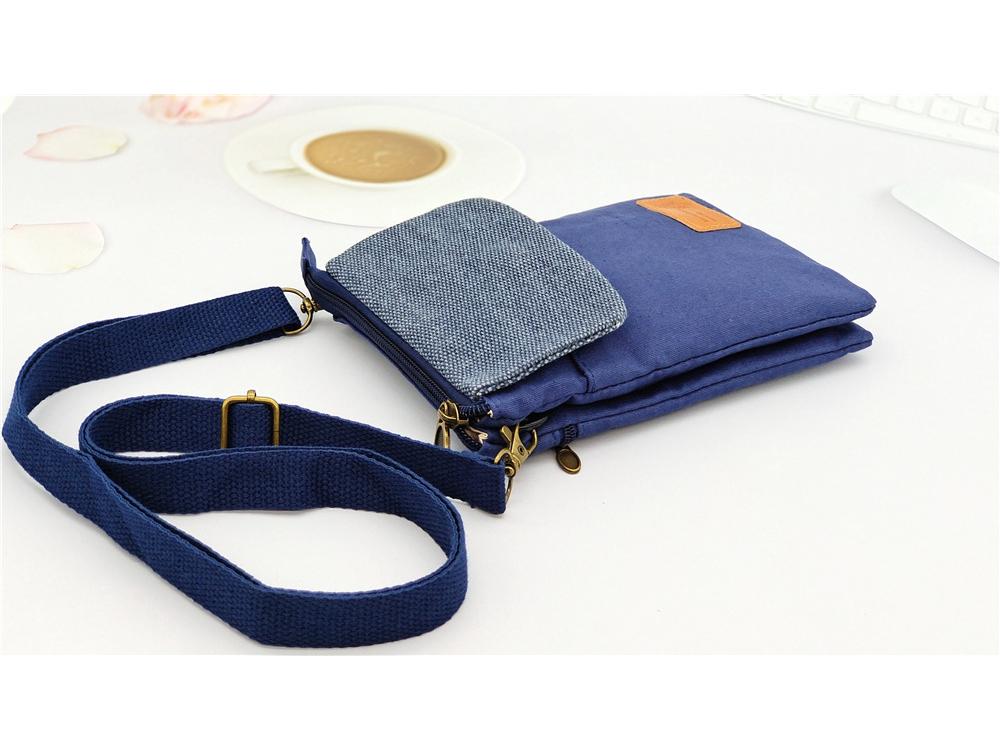 2023 New Solid Color Multi-Layer Canvas Crossbody Phone Bag - Simple, Small Crossbody Women's Bag