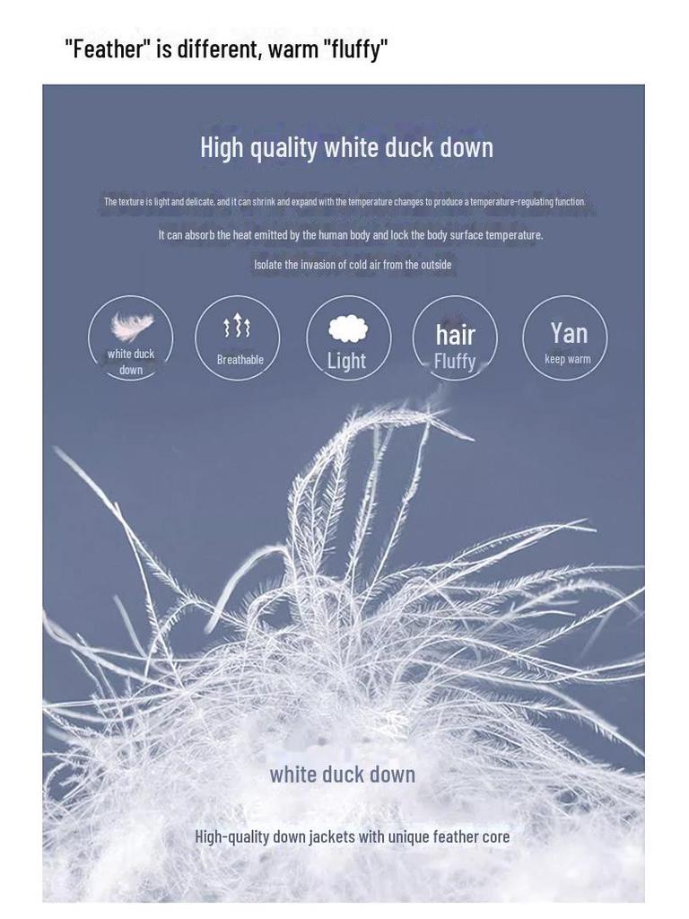 Luxury Women's Mid-Length Hooded Down Jacket - Premium White Duck Down