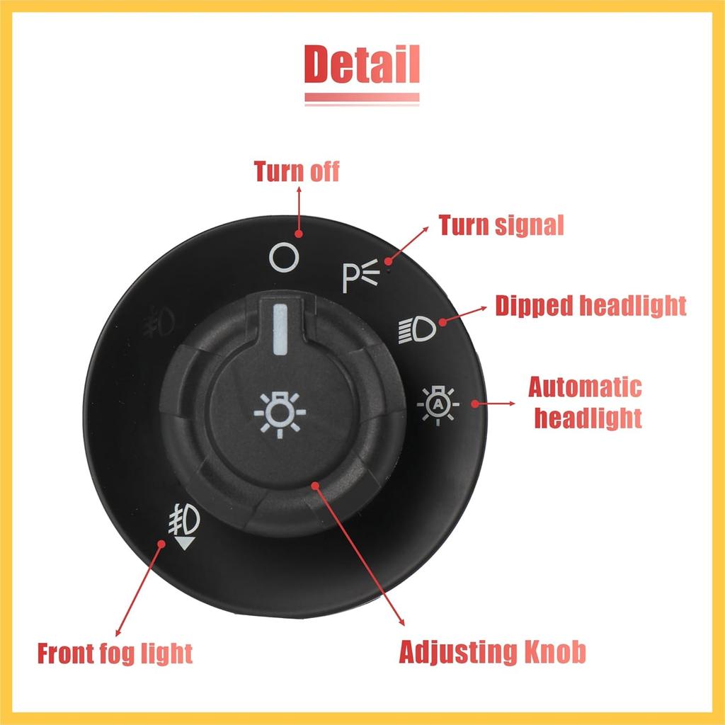 Headlight Lamp Fog Light Control Switch Fits for Ford F150 F250 F350 F450 F550 Super Duty 2009-2016 9L3Z11654CA SW6637 Auto Replacement Parts