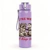 1PC You Are Weird I Like You Monster Print 750ml Color Plastic Sports Water Bottle Leakproof Flip Straw Lid Suitable for Sports Office Home Use