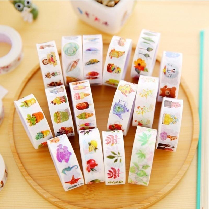 1 Pcs Printing Washi Tape Roll Decorative Sticky Paper Masking Tape Adhesive