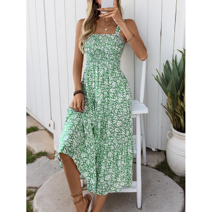 New Women'S Clothing Daily Temperament Elegant Casual Pure Desire Sexy Printed Jumpsuit Long Skirt Light Dress High-End Party Dress