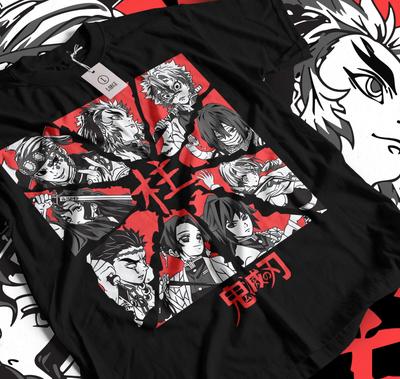 Demon Slayer Anime T Shirt Mens Womens Tees Top, Hashira, Kimetsu No Yaiba, Tengen, Shinobu Lot