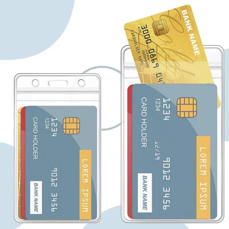 1pcs Transparent PVC Bank Bus Credit Card Holder Cover Storage Card & ID Holders Womem Men Kid's Card Protector Cover Wallet