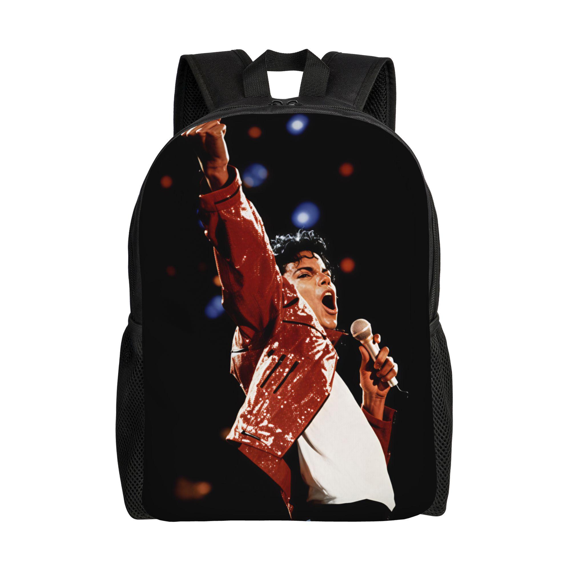 Michael Jackson Koning van de Pop MJ Rugzak Trainingsrugzakken Dames Heren Kleurrijk Groot Middelbare School Tassen Streetwear Rugzak (as the picture,as picture)