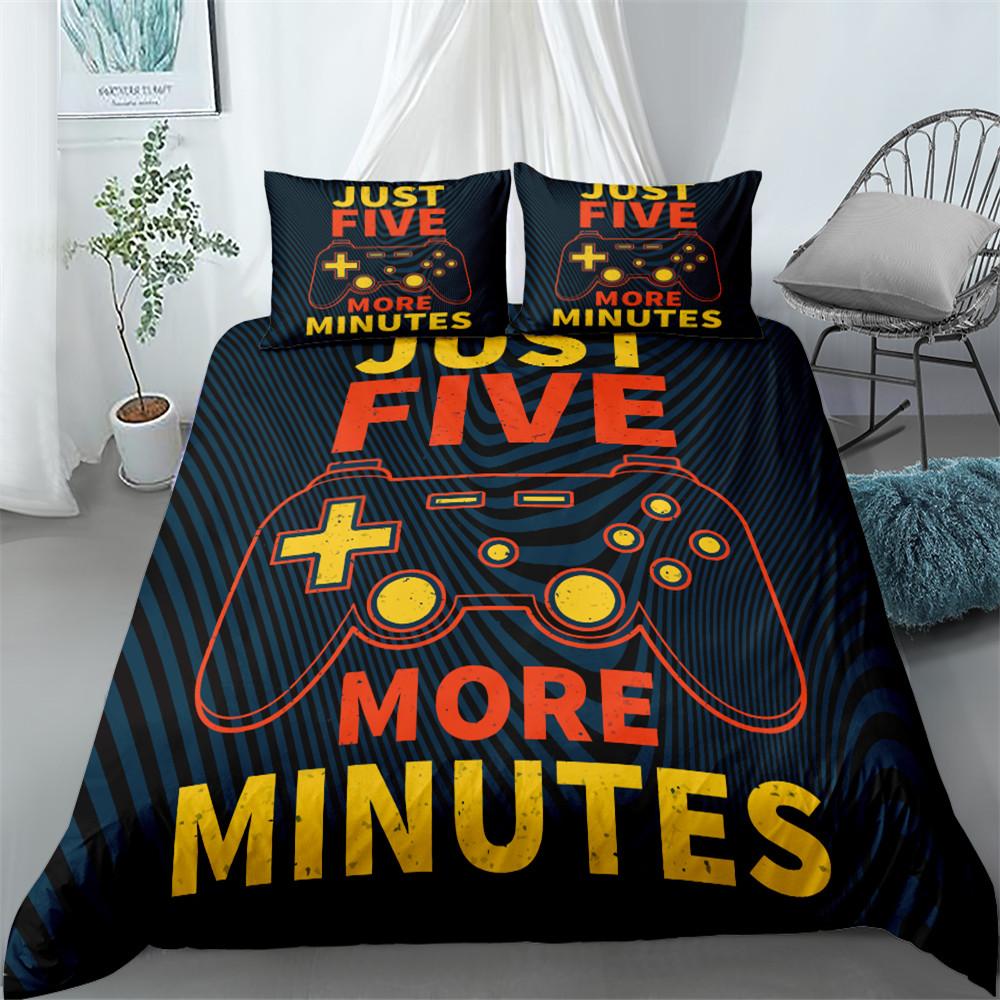 Game Controller Duvet Cover Set 3D Gamepad with Button King Queen Full Twin Size Comforter Cover for Kids Polyester Bedding Set
