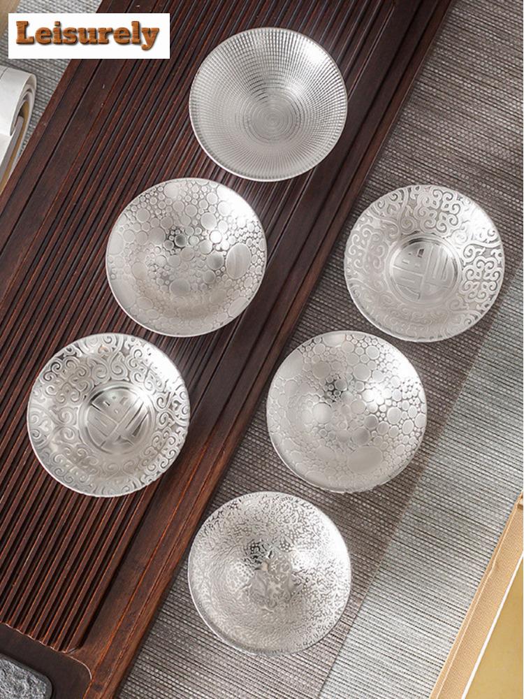70ml Tazza Maestra Creativa in Argento Sterling 999 Tazze da Tè in Ceramica Piccolo Tazza da Tè da Ufficio Artigianale per la Casa Articoli per Bevande Kung Fu Cinese