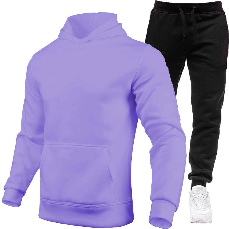 Men's Fashion Fleece Hoodie Sports Set