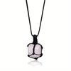 Amethyst Net Bag Pendant Necklace with Irregular Agate Stone Sweater Chain