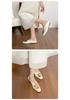 Wei Wei Retro Square Toe Slip-On Women's Sandals with Square Buckle