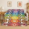 Rainbow Chakra Yoga Mandala Meditation Flannel Blanket Soft Throw Blanket for Bedroom Living Room Bed Travel Camping Picnic Nap