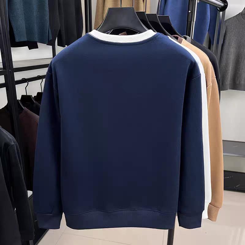 Trendy Color Block Long Sleeve Pullover: Casual & Versatile Sweatshirt for Teens & Men