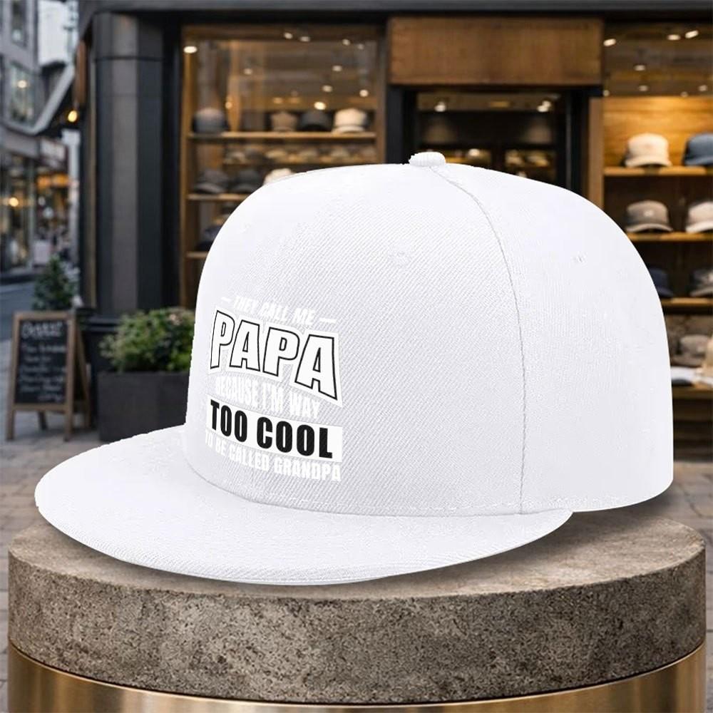 Papa Too Cool Grandpa Funny Slogan Baseball Cap Polyester Adult Casual Snapback Hat Unisex Outdoor