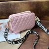 Women Bag Spring And Autumn New Lingge Shoulder Bag Korean Crossbody Bag Fashion Simple Letter Broadband Mobile Phone Bag