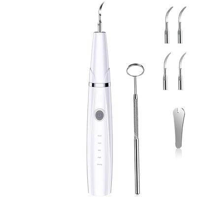 UJHOSLD Ultrasonic Teeth Cleaner, Oral Irrigator, USB Rechargeable, Portable Teeth Cleaner with 5 Adjustable Modes and LED Light, Cleaning Kit