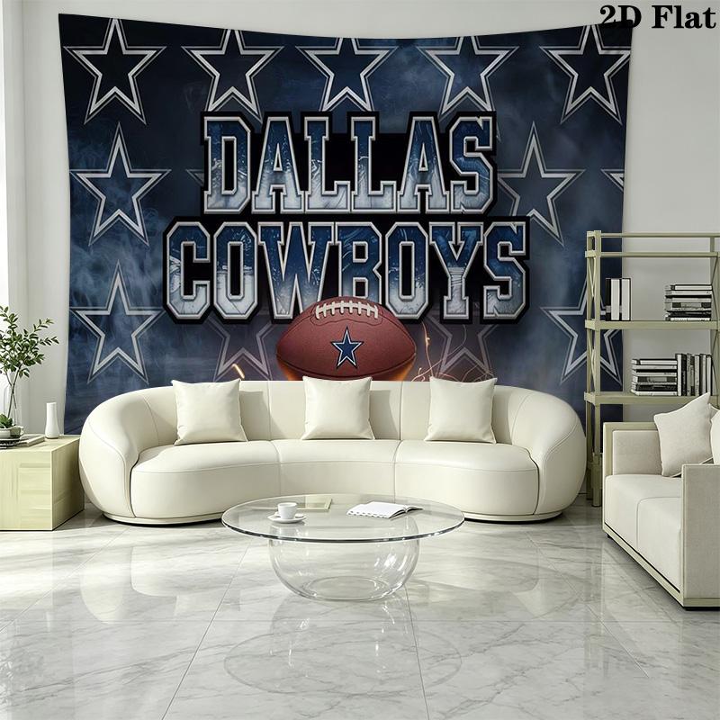 Dallas Cowboys Logo Wall Tapestry Aesthetic Wall Hanging Printed Fabric Blanket Decorative Tapestries for Bedroom Living Room Home Decor