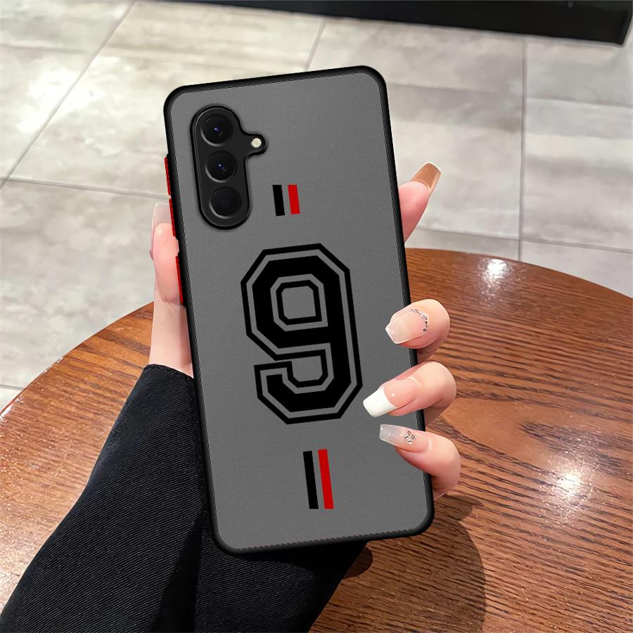 FootBall Number Case for Samsung Galaxy A73 A33 A35 A34 A36 A17 A52 A52S A72 A56 A55 A54 A16 A15 A14 A23 A53 Phone Cover