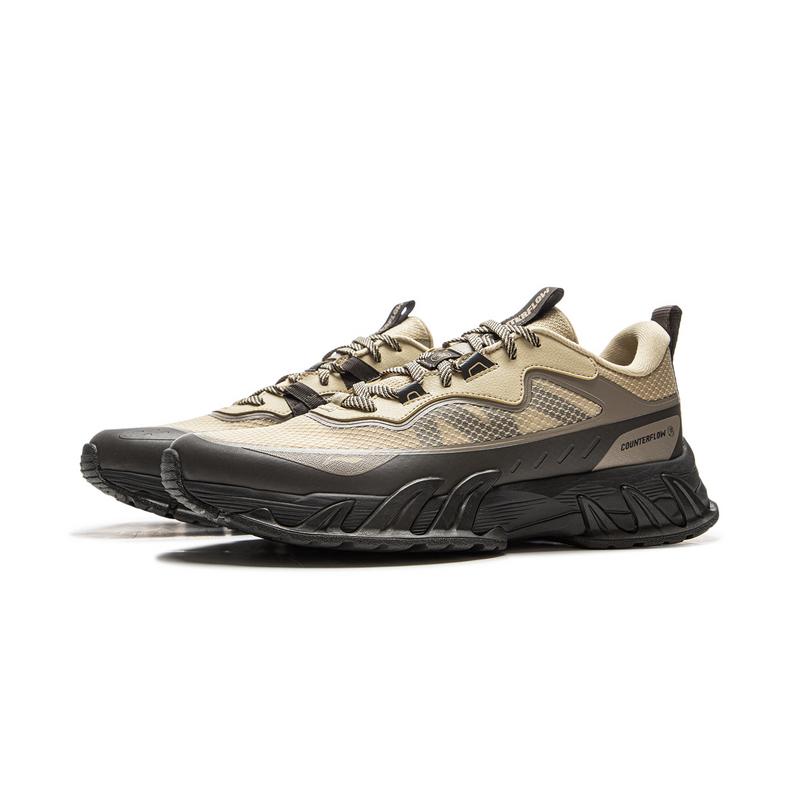New LiNing CF Tracing, Xiaoyao Xing V3 Slip Resistant Abrasion Resistant Low top Hiking Shoes Unisex Khaki Gray AHTV017-2