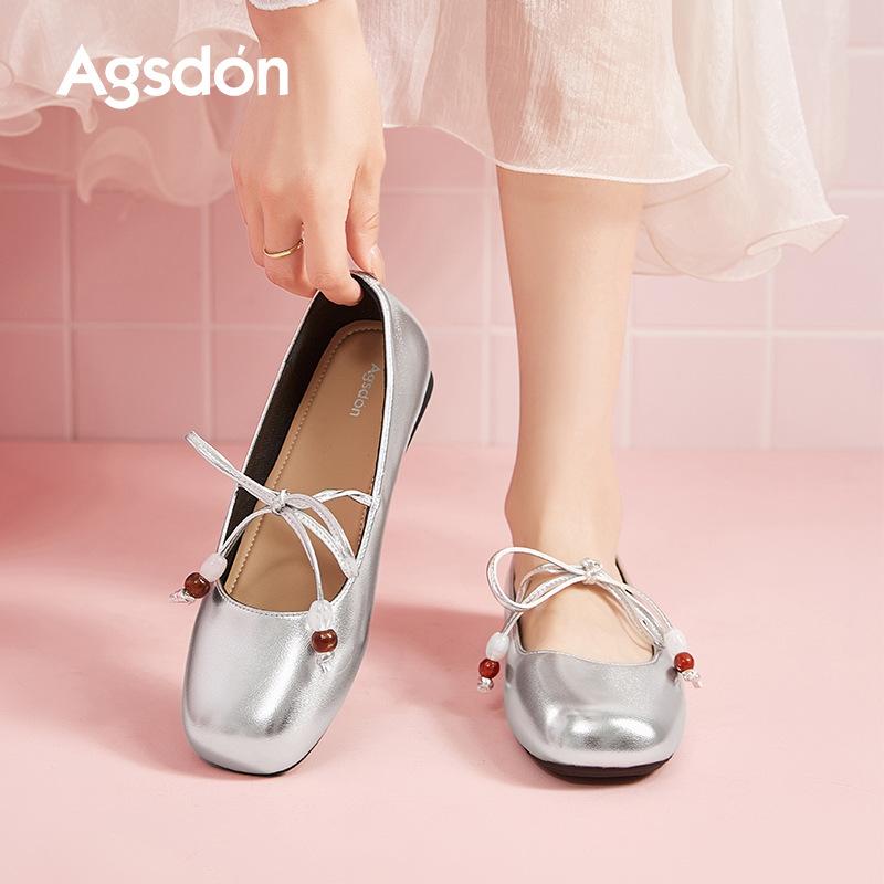 Augustine silver single shoes women's 2025 new summer French light mouth retro Mary Jane shoes are beautiful with skirts