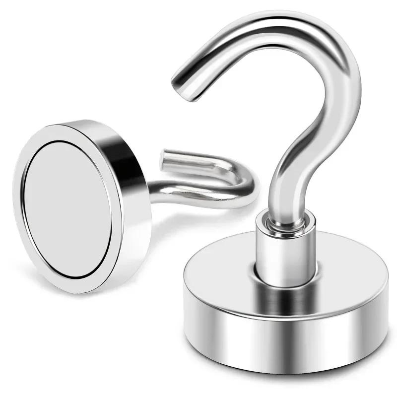 10/יח' וו מגנטי מתכת חזק לתלייה על הקיר וו מגנטי כבד מפתח בגדים וו אחסון לבית מטבח אמבטיה